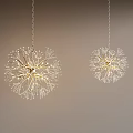 Dandelion Shaped Decorative Pendant Lights With Warm Glow On Light Colored Wall