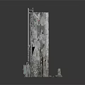 Industrial Metal Grid Gate Design With Concrete Wall And Rustic Metal Frame Details