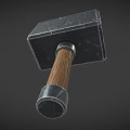 Sturdy Metal Head Hammer With Wooden Handle Ideal For Construction Tasks 3d model