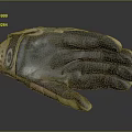 Protective Work Glove With Leather Palm Perforated Wrist And Adjustable Strap 3d model