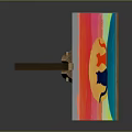 Vibrant Decorative Painting With Two Cats Sunset Rainbow Colors On Wooden Easel Home Decor