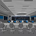 Modern monitoring room monitoring command center 3d model