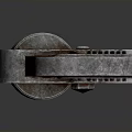 Red Worn Pipe Wrench Plumbing Tool On Gray Gradient Background