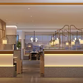Modern Hotpot Restaurant Interior With Stylish Hanging Lamps And Wooden Booths