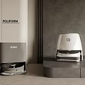 Poliform And DIMP Robot Vacuum Devices In Modern Gray Interior Setting 3d model