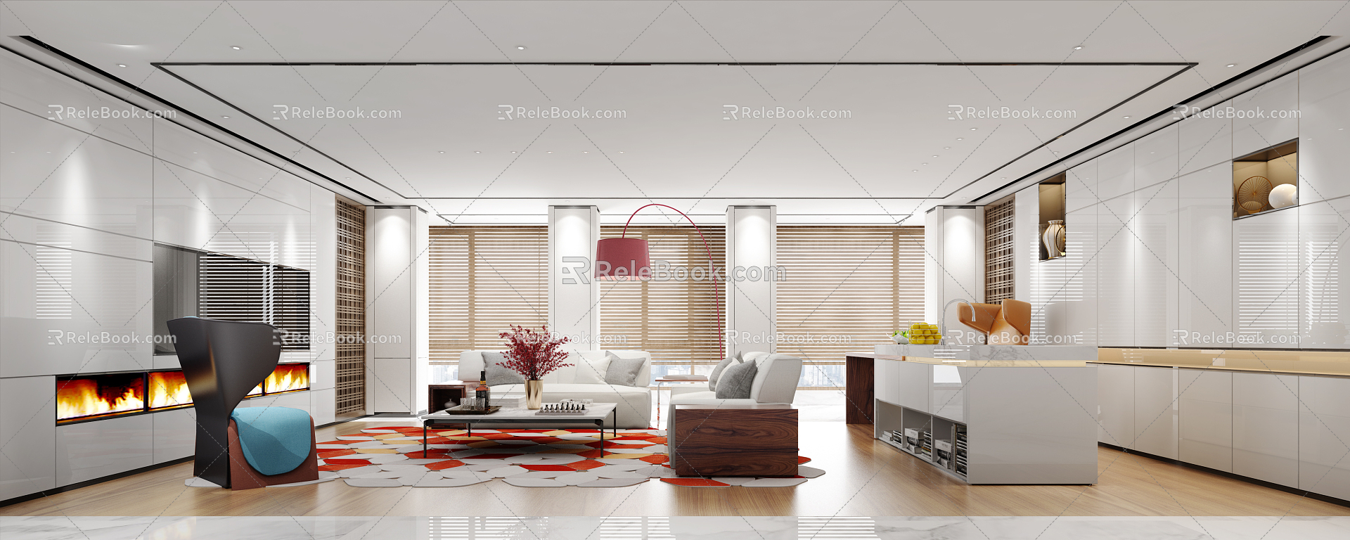 modern living room 3d model