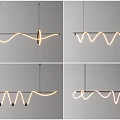 Modern Wave Shaped Pendant Light Design With Curved Lines And Warm Glow