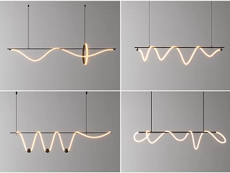 Light Luxury Creative Chandelier Simple Household Long Chandelier Modern Simple Restaurant Chandelier 3d model