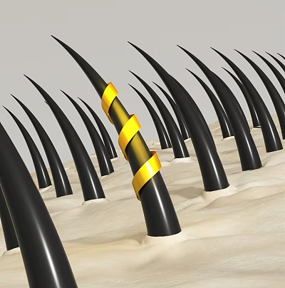 Hair Blonde Spiral Ribbon Scalp Macro 3d model