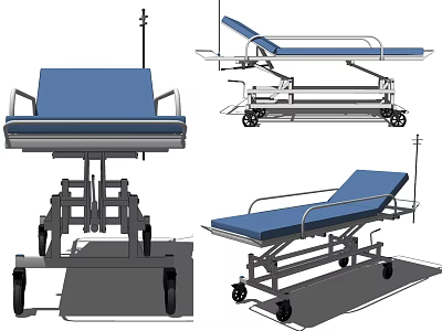Adjustable Medical Stretchers And Mobile Beds With Ergonomic Design For Hospitals 3d model