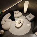 modern reception room dark furniture reception area dark furniture reception area 3d model