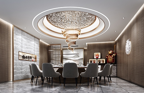 Modern private rooms, luxurious and elegant 3d model