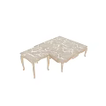Luxurious Ornate Coffee Table With Intricate Carved Design And Marble Top