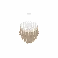 Elegant Transparent Glass Chandelier With Layered Petal Shaped Design For Modern Interior