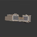 Classical Architectural Model With Stone Columns Tiled Floor And Detailed Structure