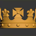 Golden Decorative Crown With Ornate Crosses Floral Patterns And Shiny Surface