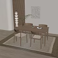 Dining table and chair combination 3d model