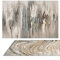 Square Rug With Abstract Wavy Patterns In Neutral Tones Modern Design For Living Room Decor