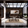 Modern Glass Building With Black Frame Roof Green Plants Wooden Deck Lawn Entrance