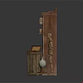 Rustic Wooden Bookshelf With Shelves Drawers And Storage Chest Globe Decorative Mannequin