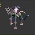 Advanced Space Satellite With Mechanical Legs Solar Panels And Antenna For Exploration