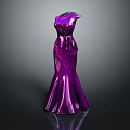 Shiny Purple Evening Gown With Metallic Fabric And Mermaid Silhouette