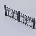 Ornamental Metal Railing With Decorative Panel Design And Black Posts For Safety Use