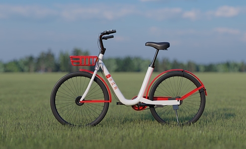 Shared Bicycle East Lake Scenic Area Little Red Antelope 3d model