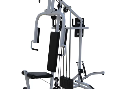 Multifunctional Home Gym Sports Equipment with Adjustable Seat and Cable System for Strength Training 3d model