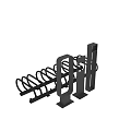 Public Metal Bicycle Rack With Black Structure And Secure Parking Design 3d model