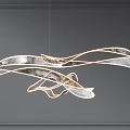 Modern Unique Chandelier with Sleek Curved Metallic Lines for Contemporary Interior Design