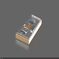 Wooden Base Metal Top Double Round Compartment Storage Box For Daily Necessities