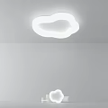 Modern Irregular Shape LED Ceiling Light With Bright Glow On White Ceiling 3d model