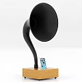 Vintage Style Audio Speakers With Phone Supported Base 3d model