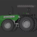Green Brandon 300 Tractor With Gray Canopy And Black Tires