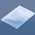 Notice Concerning Employment Contract Document With Two Pens On White Paper Blue Background