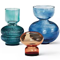 Colorful Glass Ornament Decor Set With Unique Shapes And Various Hues