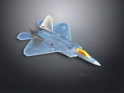 Transparent Stealth Fighter Jet Model With Yellow Cockpit And Clear Body 3d model