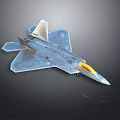 Transparent Stealth Fighter Jet Model With Yellow Cockpit And Clear Body