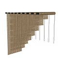 New Chinese Bamboo Curtain Rolling Shutter Sunshade 3d model
