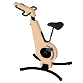 Beige And Black Exercise Bike With Ergonomic Handlebar Adjustable Seat And Sturdy Base