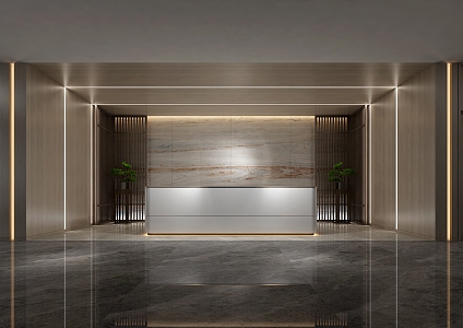 New Chinese Hotel Front Desk 3d model