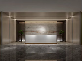 New Chinese Hotel Front Desk 3d model