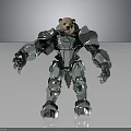 Muscular Bear Character In Shiny Silver Armor As Fantasy Warrior With Metallic Build
