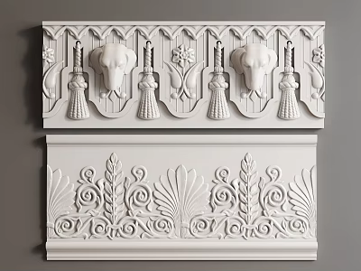 European-style Gypsum Carved Gypsum Line-type smallpox Corner 3d model