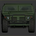 Green Military Off Road Vehicle With Rugged Design And Large Tires
