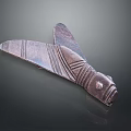 Insect Shaped Metal Craft With Carved Patterns And Dark Brown Glossy Finish