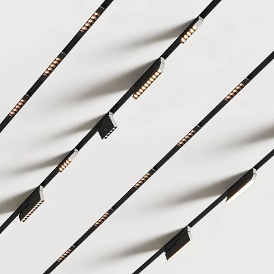 Sleek Black Linear Downlights And Spotlights For Modern Ceiling Lighting Design 3d model