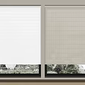 White Window Blinds Covering Home Windows With Beautiful Natural Outdoor View