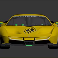 Yellow Sports Car With Sleek Aerodynamic Design And Racing Rear Wing